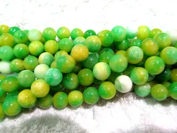 

top quality 5strands 10mm jade gergous round ball green cherry clear green blue mixed charm jewelry bead