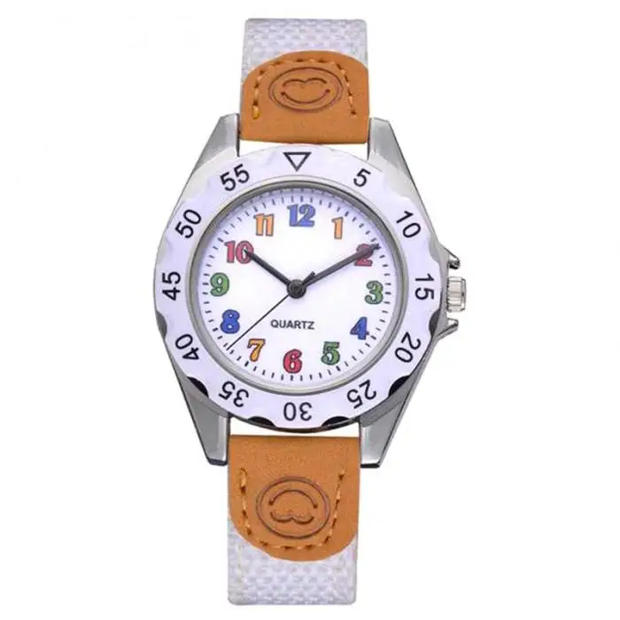 Модные милые кварцевые часы для мальчиков и девочек, детские тканевые часы с ремешком для студентов, наручные часы, подарки GM