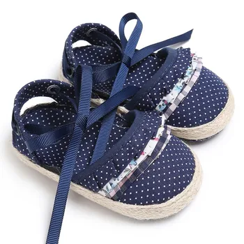 

Infant Baby Girls Shoes Kids Polka Dot Footwear Cute Bow Knot Princess Newborn Crib Soft Soled First Walkers
