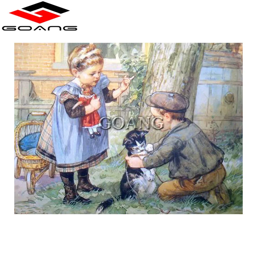 

GOANG 5D Diy Diamond Painting Cross Stitch Children Old School Rhinestones Full Square Diamond Mosaic Diamond Embroidery Decor