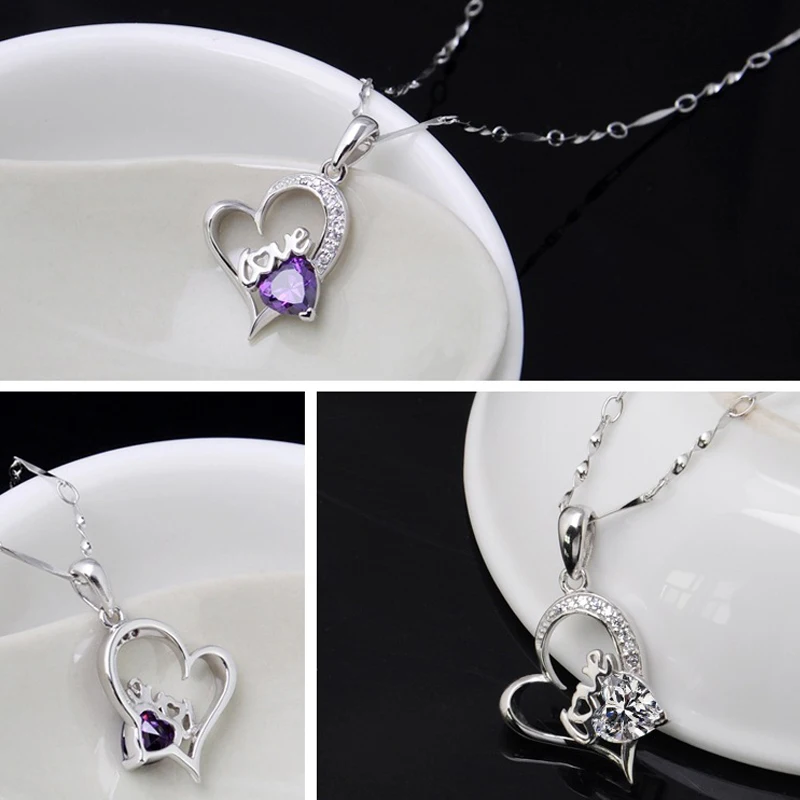 romantic purple crystal necklace for lover (7)