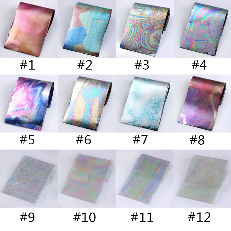 

12 Pcs/Set Starry Sky Nail Foils Multicolor 4*100cm Nail Sticker Decoration DIY Manicure Nail Art Transfer Sticker