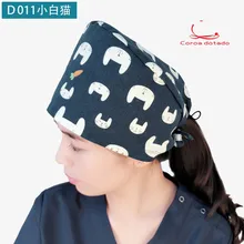 Операционная кепка для женщин, медсестры, милые длинные волосы, стоматологический салон красоты, рабочая шапка-бандана, Мужская мультяшная печать