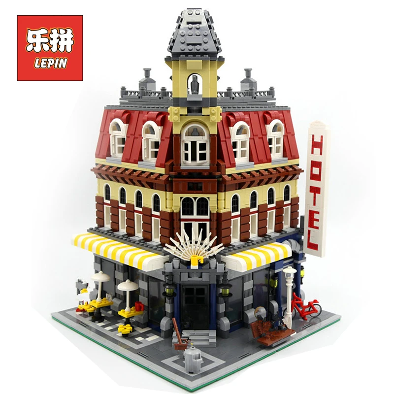 

LEPIN 15002 2133Pcs Cafe Corner Model Building Blocks Bricks Educational Gift Compatible with LegoINGlys 10182 for Children
