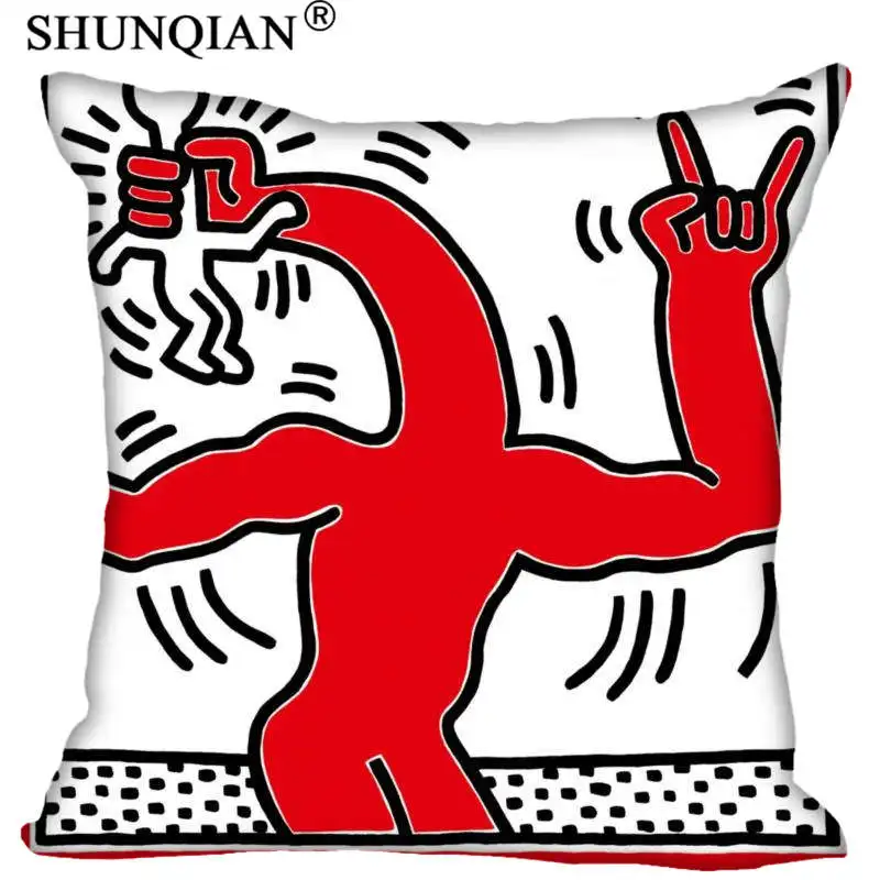 Customized Pillow Cover Keith Haring Decorative Pillowcase Square Zipper Pillow Cover 20X20cm 35X35cm 40x40cm - Цвет: 17