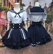 Nuevo anime girls lolita dress trajes de marinero sexy vestido de bola del partido de cosplay de halloween costume dress del bowknot uniforme envío gratis