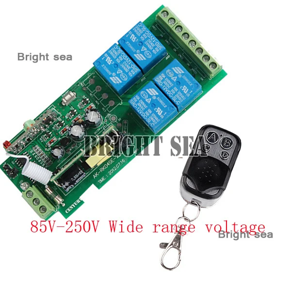

4CH RF Wireless Remote Control Switch Transmitter&Receiver 85V-280Vfor Light/LED/Lamp Applicance Toggle Momentary Latched