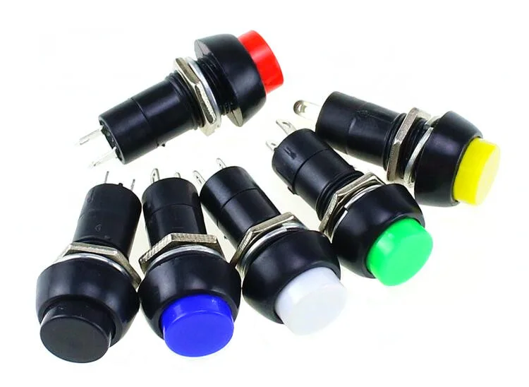 

PBS-11A PBS-11B 12mm self-locking Plastic Push Button Switch Latching Switchs 3A 250V AC 2PIN 6Color