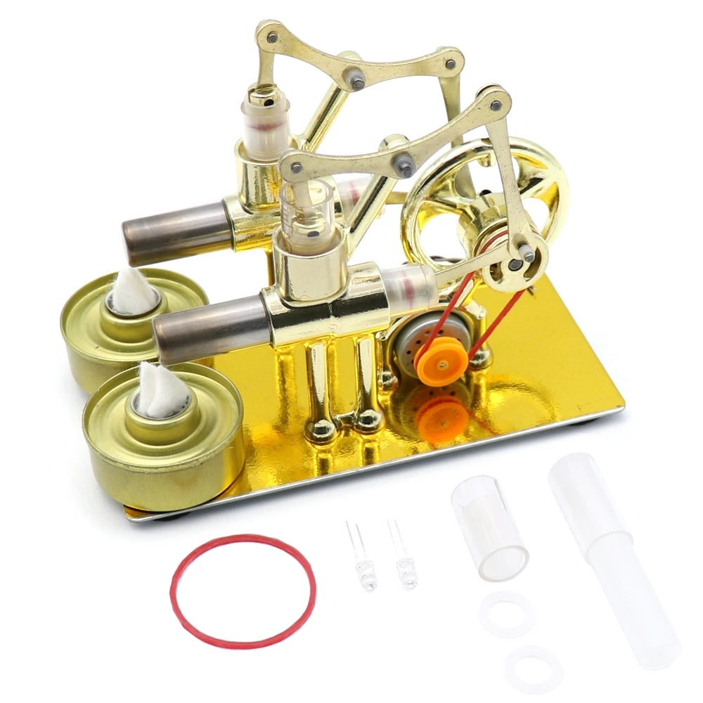 4 Cylinder Stirling Engine Mini Hot Air Power Generator Physics Teaching Model