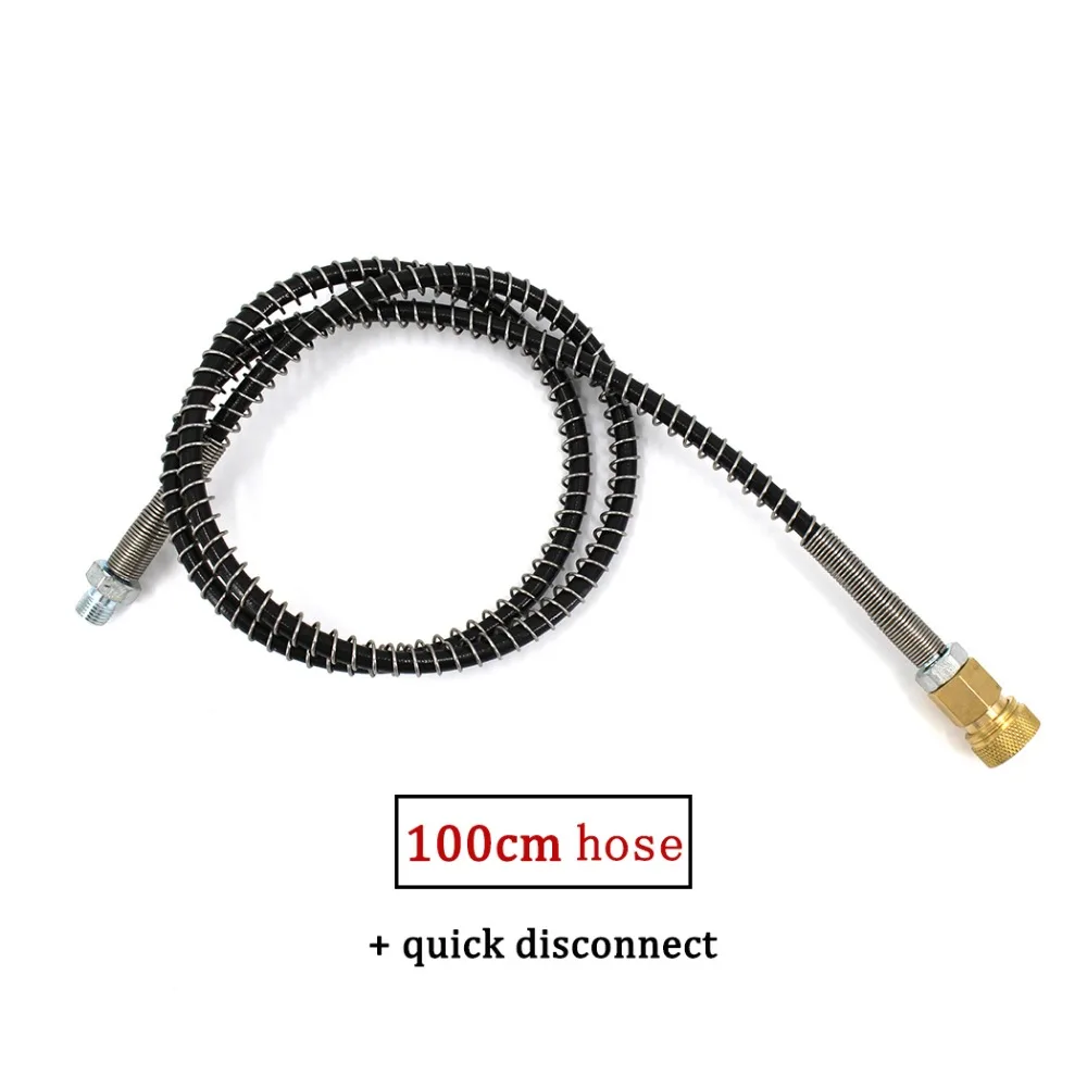 

Paintball 100cm Long High Pressure Hose with Spring Wrapped for Pneumatics Equipment Air Refilling M10*1 x M10*1 Male Thread
