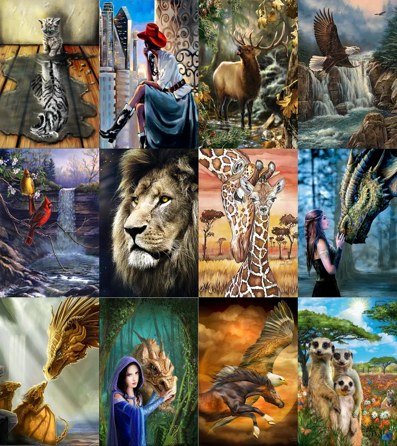 

Full Square&round 5D DIY Diamond Painting People scenery animal Diamond Embroidery Cross Stitch Mosaic Sticker Gift