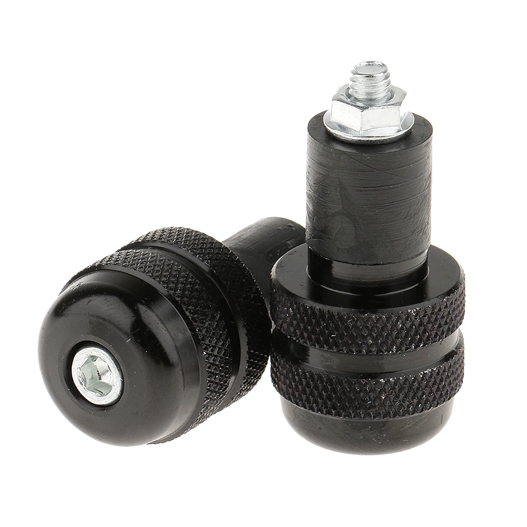 2pc Anti Vibration Motorcycle Handlebar  End Plug Weights Grips Cap Plug Slider Black For Honda Kawasaki Suzuki Yamaha 