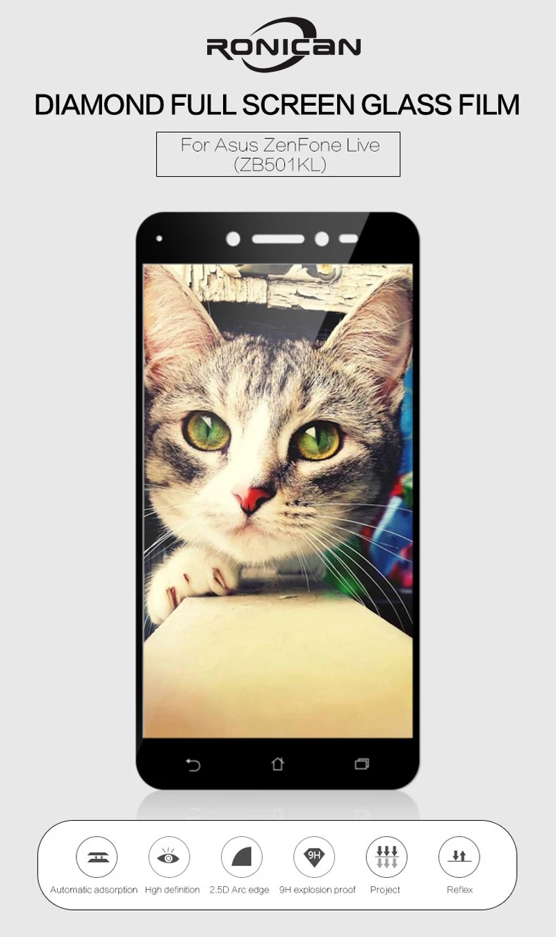 For Asus Zenfone Live ZB501KL Glass Tempered RONICAN Full Cover Protective Film Screen Protector for ZB501KL Tempered Glass Film (13)