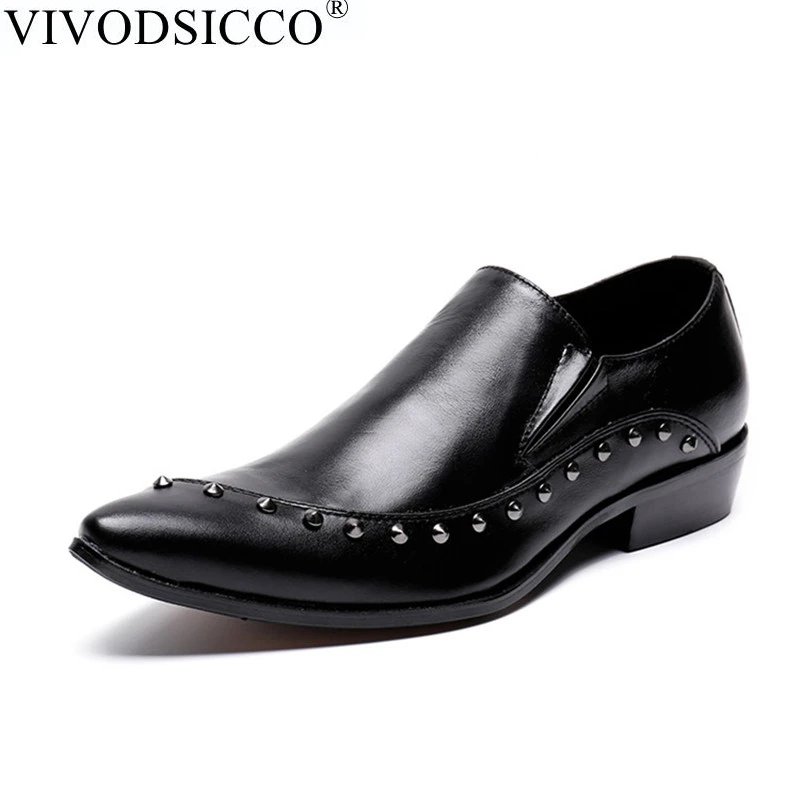 

VIVODSICCO Fashion Italian Men Shoes Genuine Leather Mens Dress Shoes Sales Designer Wedding Male Oxford Shoes Men Flats For Men