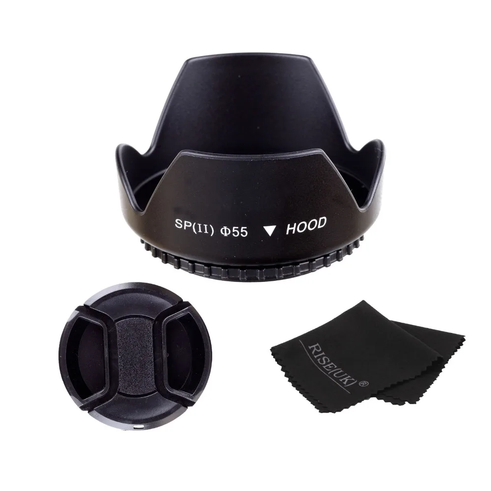 55MM Lens Hood + Cap clean cloth for Nikon canon sony pentax camera with 55mm lens | Электроника