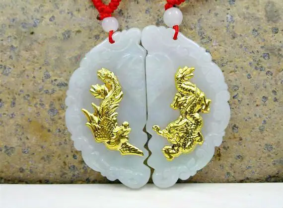 Discount Hot Sales Dragon New Design Necklace Pendants High Quality Jade 2 Pieces
