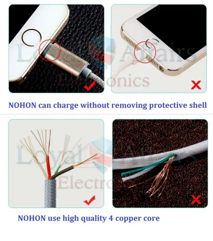 NOHON 150 см светодиодный умный USB кабель для iPhone X 8 5S 6 Plus 6S ipad 4 mini Air IOS 6 7 8 9 10 11 алюминиевый сплав кабель для зарядки и передачи данных