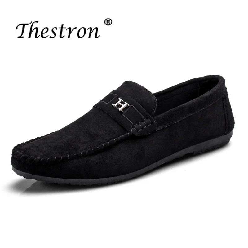 

Popular Men Casual Shoes Blue Red Boys Designer Sneakers Metal Fashion Male Loafers Luxury Suede Leather Mens Casual Footwear