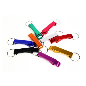

Outdoor multi-function creative multi-function portable beer bottle opener keychain 4 in 1 pocket aluminum beer bottle opener