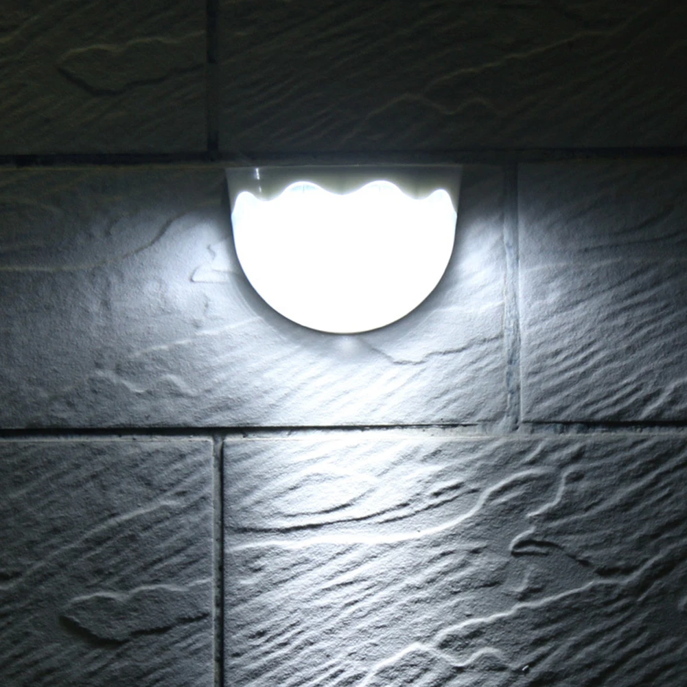 Solar Power 6 LEDs Lamps Recharges During Day Led Lights Outdoor Lamp Fence Wall Waterproof Garden Landscape Path Lighting