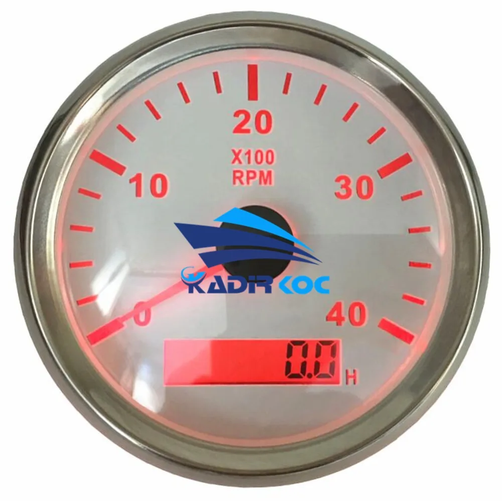 Pack of 1 85mm Marine Tachometers 0 4000RPM Rev Counters with Hourmeter