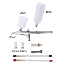 0,2& 0,3& 0,5 мм Аэрограф 40CC 3 насадки 2 чашки татуировки спрей воздушная кисть краска для тела искусство ногтей ремесло торт инструменты