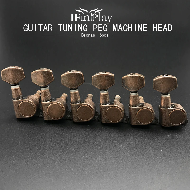 

Niko Vintage Style Bronze Guitar Tuning Pegs Locking Tuners Machine Head 6R for Acoustic Electric Guitar Guitarra Accessories