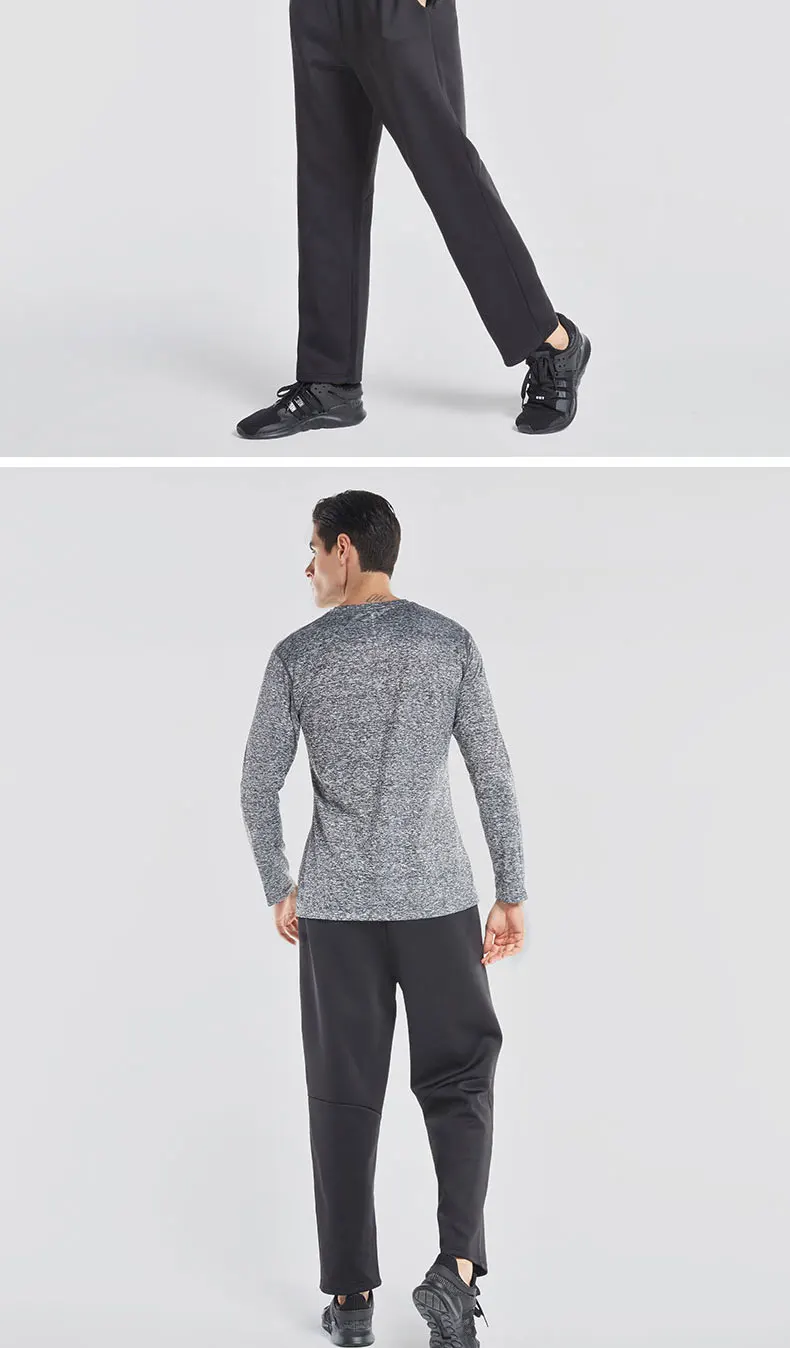 VANSYDICAL Running T-shirt Men Quick Dry Running Long Sleeve Shirt for Jogging Fitness Gym Training Tops Cycling Jersey kelme XL 26