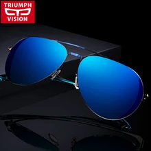 Мужские высококачественные поляризованные солнцезащитные очки TRIUMPH VISION, металлические зеркальные солнцезащитные очки для вождения, Lunette de soleil