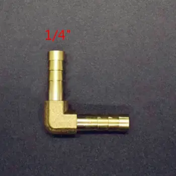 

90 DEGREE Brass Barb Splicer Mender 1/4"Hose Union Pipe Fitting Air Water Fuel