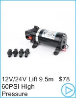 12 V 24 V DC высокого давления 100 PSI(7.0Bar) подъемник 60 m электрический мембранный промывочный насос для мытья автомобиля FL-100