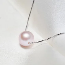 925 silver real natural big Jasmine natural freshwater pearl pendant nearly circular single pearl light shipping
