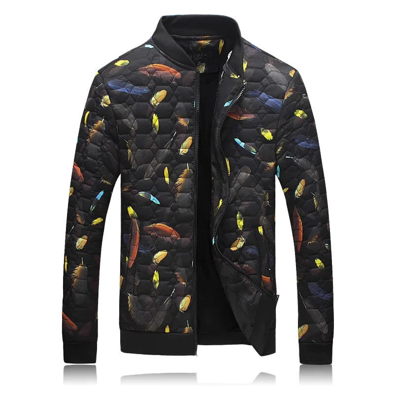2016 new style men s fashion leisure printed cotton quilted jacket winter The man s feather