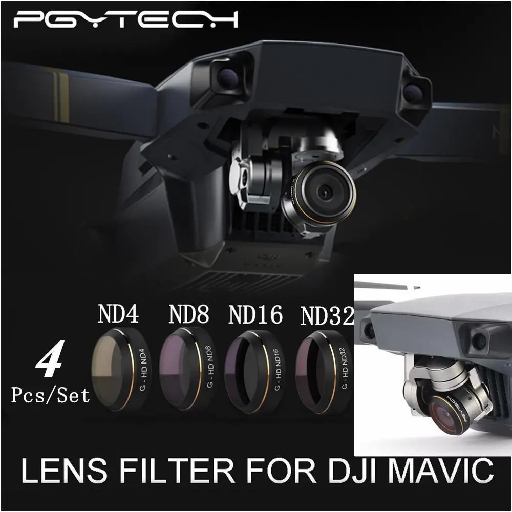 

PGY ND4 ND8 ND16 ND32 HD Lens Filters Set for DJI MAVIC Pro Drone Quadcopter