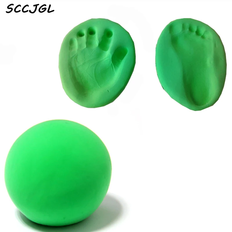 

1 Pcs Baby Footprint Air Drying Soft Clay Baby Handprint Imprint Kit Casting Parent-child hand inkpad fingerprint Plasticine