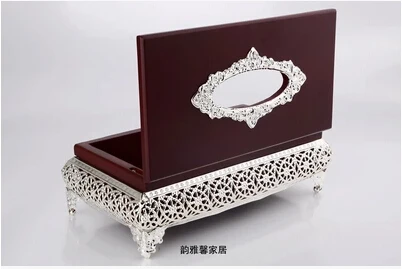 European Luxury Gold Silver Plated Metal Tissue Boxe Wood Napkin European Luxury Gold Silver Plated Metal Tissue Boxe Wood Napkin Holder Box Cover Home Decoration Zjh004 In Bo From Garden On
