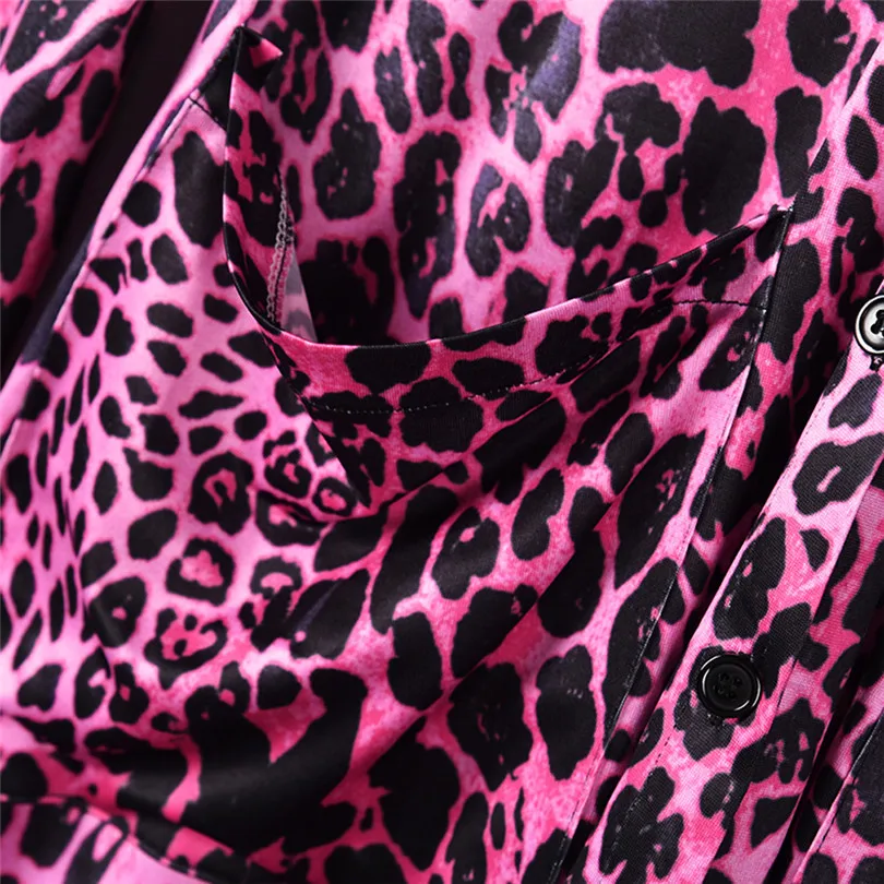  Fashion Womens Autumn Winter Casual Long Sleeve Leopard Print Fashion Coat Bllouse T-Shirt Tops Long coat New Arrival#4F01 (18)