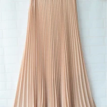 Женская летняя модная повседневная однотонная плиссированная эластичная юбка с высокой талией, шифоновая юбка