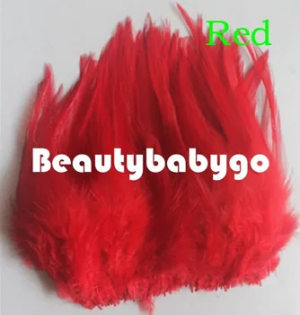 

Factory sales! wholesale 1000pcs Red chicken feather 15-20cm/6-8" rooster saddle hackle feathers coque tails