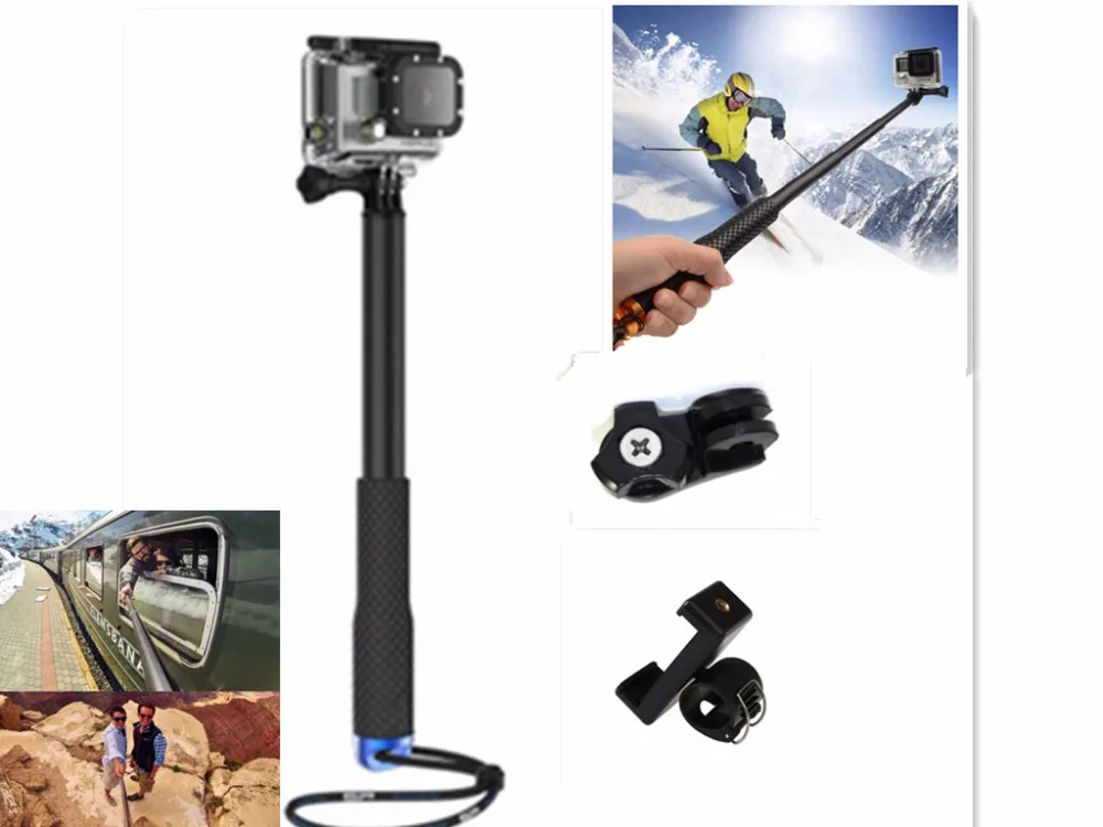 Ручной монопод для селфи GoPro HERO 7 6 5 4 3 session xiaomi yi 4k SJCAM sj4000 sj5000x аксессуары камеры