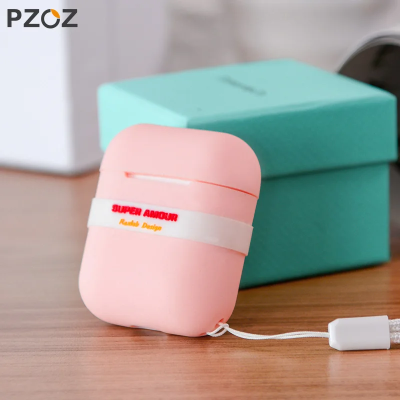 PZOZ чехол для Airpods Bluetooth беспроводные наушники защитная крышка коробка для Apple Airpods Air Pods чехол для наушников силиконовая сумка