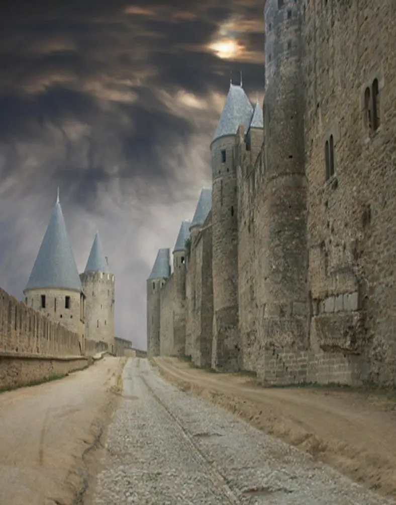 

5x7ft Vintage Stone Castle Cloud Photography Backdrops Photo Props Studio Background