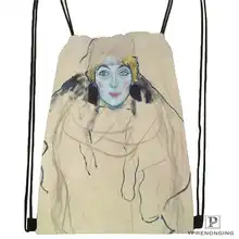 Custom Gustav_Klimt @5 Drawstring Backpack Bag Cute Daypack Kids Satchel (Black Back) 31x40cm#20180611-02-98