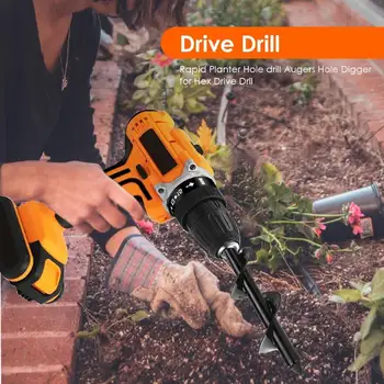 

Garden Auger Spiral Drill Bit Roto Flower Planter Bulb HEX Shaft Drill Auger Yard Gardening Bedding Planting Hole Digger Tool