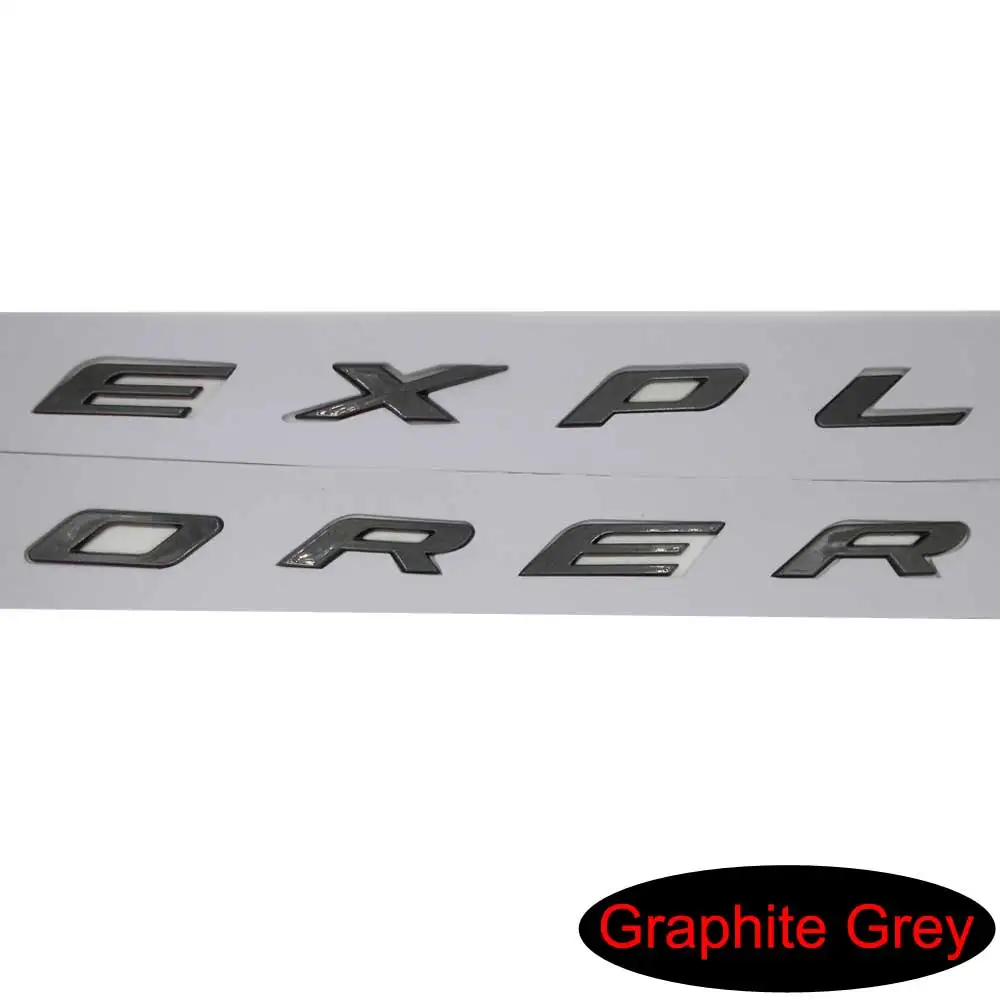 Черный глянец 3D буквы капот Стикеры эмблема значок Логотип для Ford EXPLORER 2011 2012 2013 - Название цвета: Graphite Grey