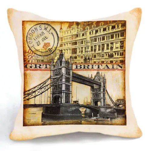 England Tower bridge cushion covers Leaning Tower Italy cotton linen