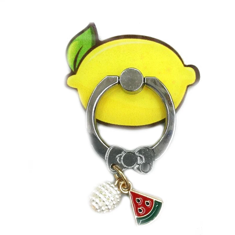Universal Finger Ring Holder For Phone 360 Rotation Fruit Mobile Phone Holder Stand With Pendant For Samsung Cell Phone Holder