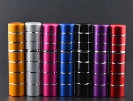 

5ml pump Glass Perfume bottle Atomizer Anodized Aluminum Empty glass Travel Refillable Spray 7 Colors