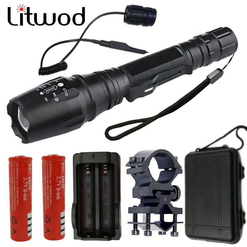 Litwod Z20 CREE XLamp XHP50 XM-L U3& T6 светодиодный тактический вспышка светильник фонарь жесткий светильник Zoom охотничий светильник питание от аккумулятора 18650