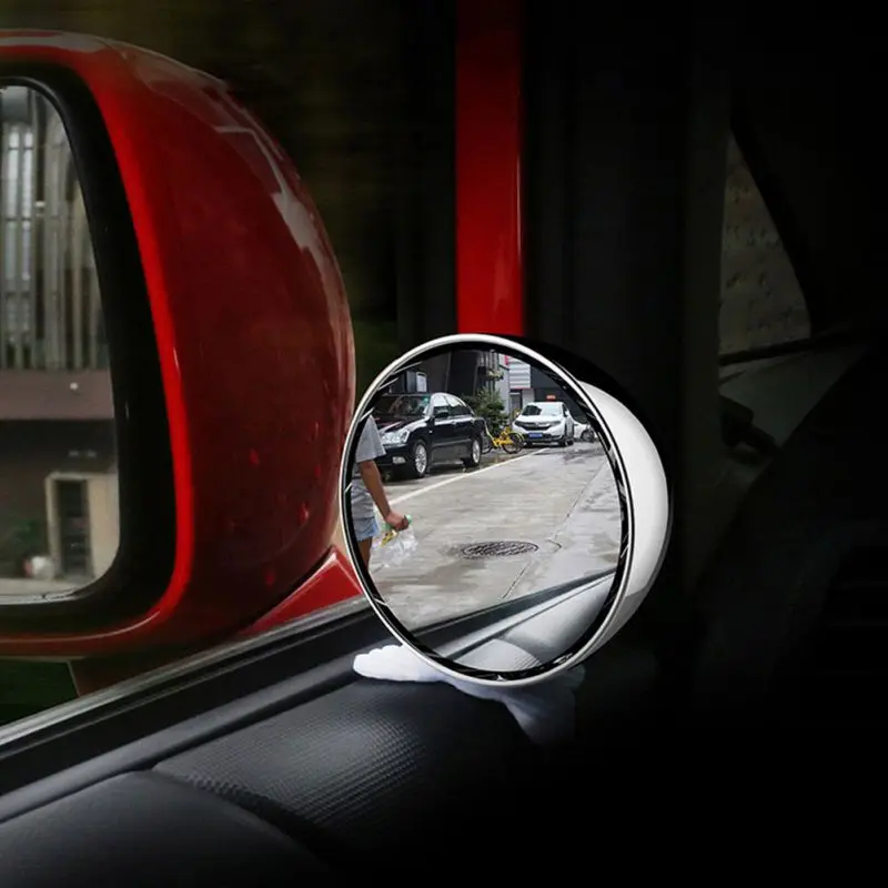 

Adjustable Auxiliary Mirror Round Blind Spot Rearview Mirror Back Seat Wide-Angle Lens Mirror Car Accessories